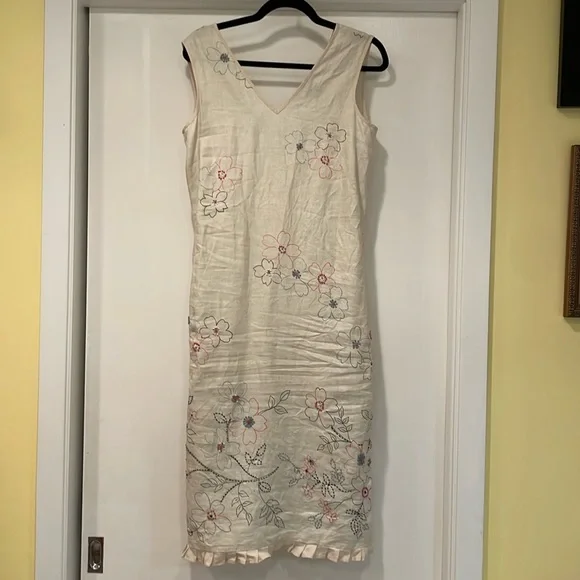 Willi Smith embroidered linen dress - Picture 1 of 6